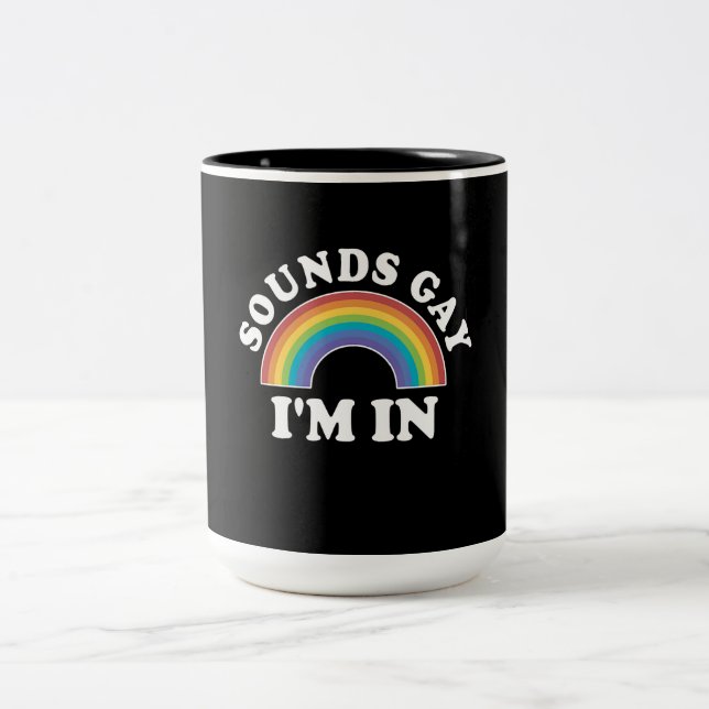 Tasse 2 Couleurs Hommes Gay pride Femmes LGBT Sounds Rainbow Say (Centre)