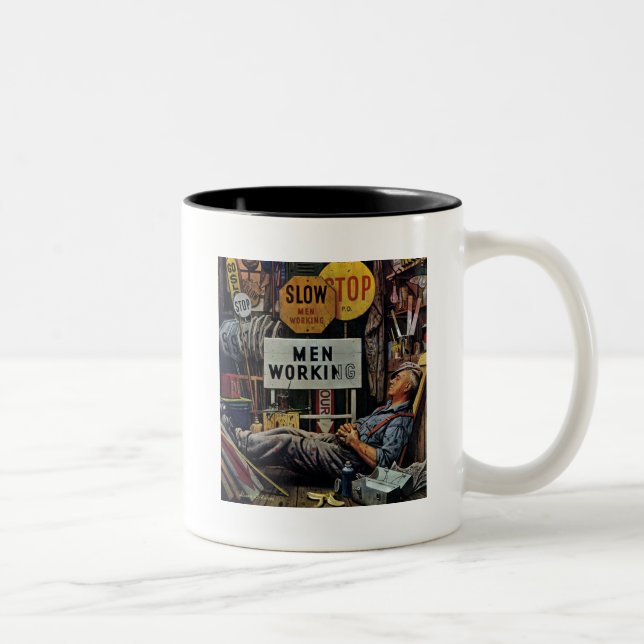 Tasse 2 Couleurs Hommes qui travaillent (Droit)