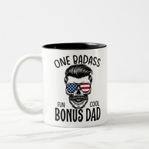 Tasse 2 Couleurs Hommes Un Badass Bonus Étape Papa Drôle Cadeau Ann