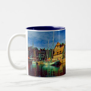 Tasse 2 Couleurs HONFLEUR - amarrage - jetée ancienne - panorama