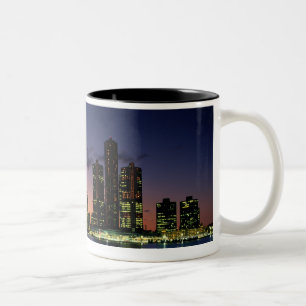 Tasse 2 Couleurs Horizon de Detroit au crépuscule 2