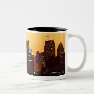 Tasse 2 Couleurs Horizon de Detroit dans le coucher du soleil