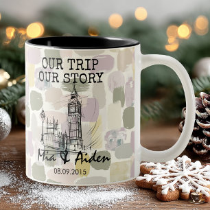 Tasse 2 Couleurs Horizon de Londres avec fond à coups de pinceau pa