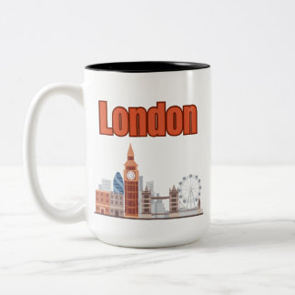 Tasse 2 Couleurs Horizon de Londres Gros Caractères Bicolore