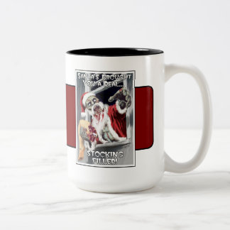 Tasse 2 Couleurs Horreur de Noël de Père Noël de zombi