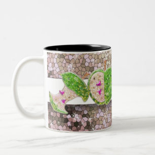 Tasse 2 Couleurs Hot rose Neon Green Enseignants Apple Nom de la cl