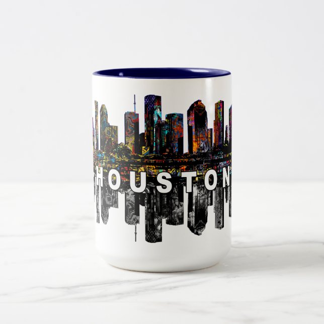 Tasse 2 Couleurs Houston, Texas en graffiti (Centre)