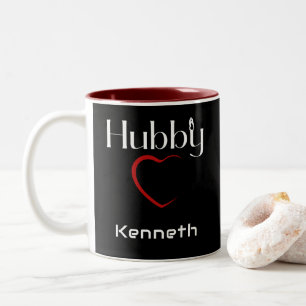 Tasse 2 Couleurs Hubby Wifey Couple Mariage Anniversaire Cadeau