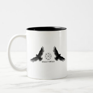 Tasse 2 Couleurs Hugin et MuninVegvisirAbbaye d'Odinsnoir