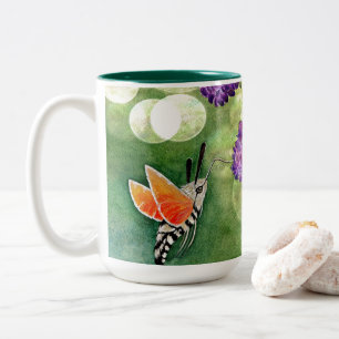 Tasse 2 Couleurs Hummingbird Hawk Moth and Lilacs