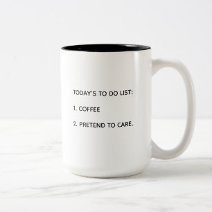 Tasse 2 Couleurs humour café drôle citation collègue minimaliste no