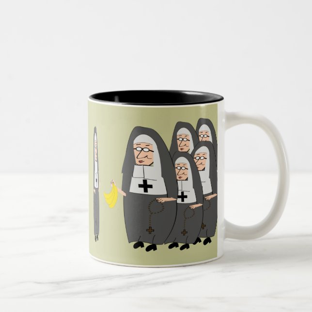 Tasse 2 Couleurs Humour catholique "grosses soeurs " de nonne (Droit)