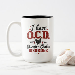 Tasse 2 Couleurs Humour d'agriculteur drôle J'ai TOC Trouble obsess