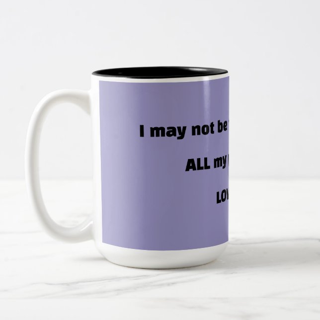 Tasse 2 Couleurs Humour de CAFÉ violet (Gauche)