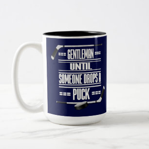 Tasse 2 Couleurs Humour de hockey sur glace Gentleman Marine Blue