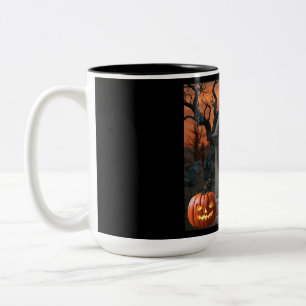 Tasse 2 Couleurs Humour de pierre gravée d'Halloween "Claire Voyanc