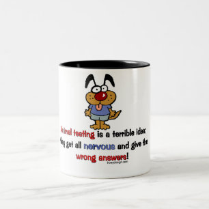 Tasse 2 Couleurs Humour de test animal