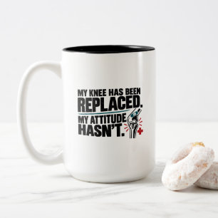 Tasse 2 Couleurs Humour sur la chirurgie du genou Mon genou a été r