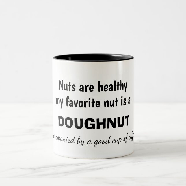 Tasse 2 Couleurs Humour sur le café et les beignets (Centre)