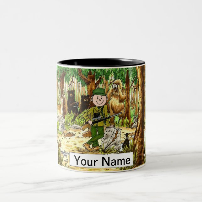 Tasse 2 Couleurs Hunter - Dessin masculin par PrintedPerfection.com (Centre)