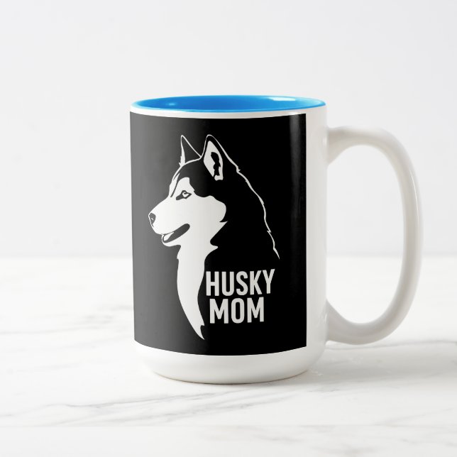 Tasse 2 Couleurs Husky Maman (Droit)