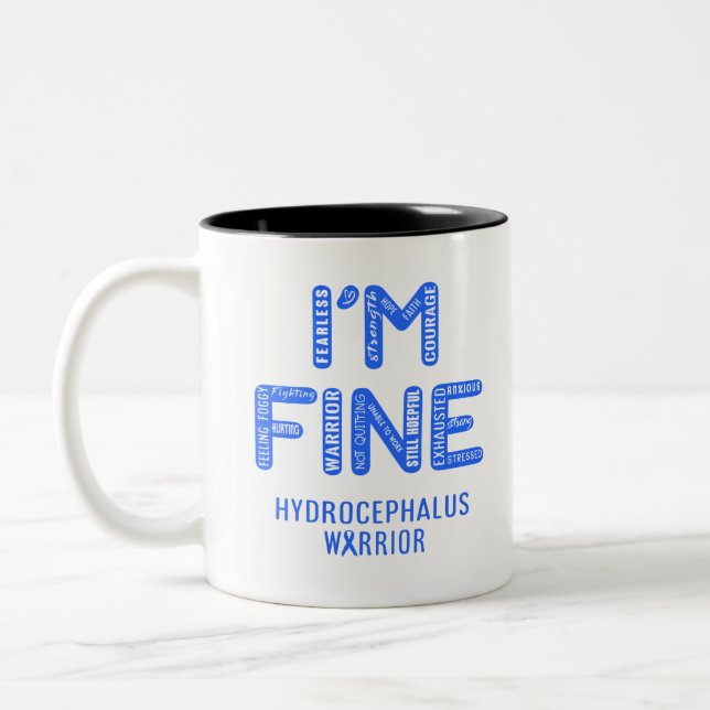 Tasse 2 Couleurs Hydrocéphalie Warrior - JE SUIS FINE (Gauche)