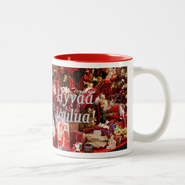 Tasse 2 Couleurs Hyvää joulua ! Joyeux Noël en finnois (Droit)