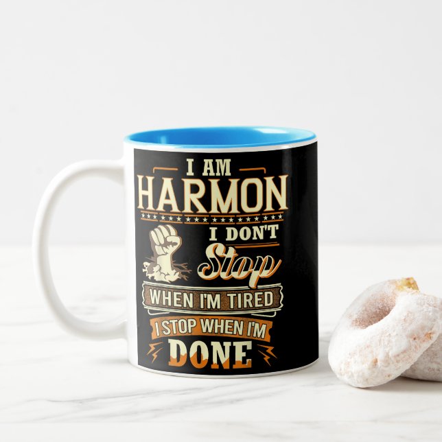 Tasse 2 Couleurs I Am Harmon. I Don't Stop When I'm Tired (Avec donut)