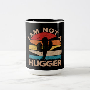 Tasse 2 Couleurs I Am Not A Hugger a drôle cactus design pour cactu