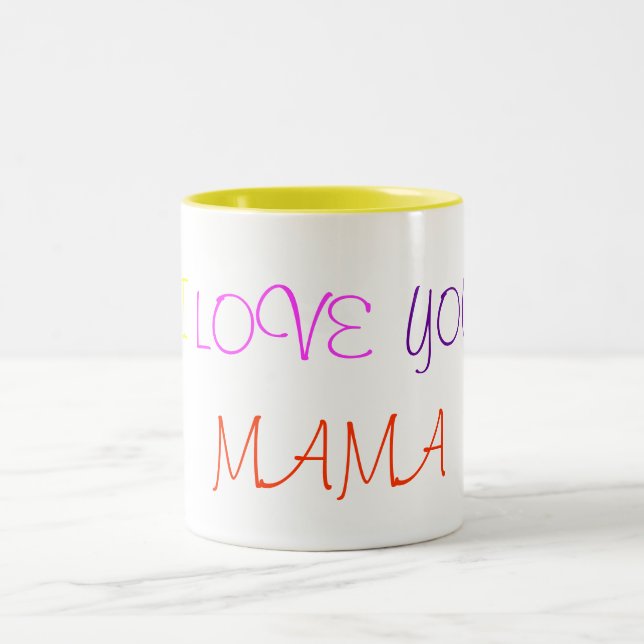 TASSE 2 COULEURS I, AMOUR, VOUS, MAMAN (Centre)