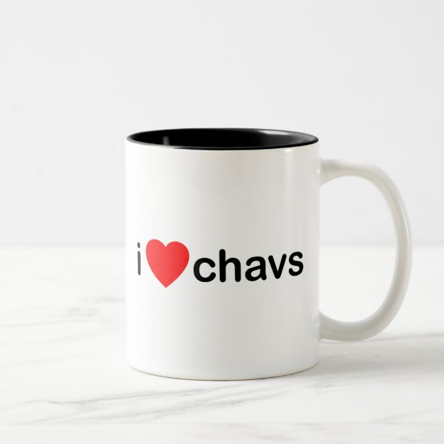 Tasse 2 Couleurs I coeur Chavs (Droit)