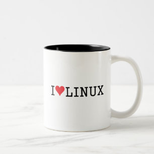 Tasse 2 Couleurs I coeur Linux 2