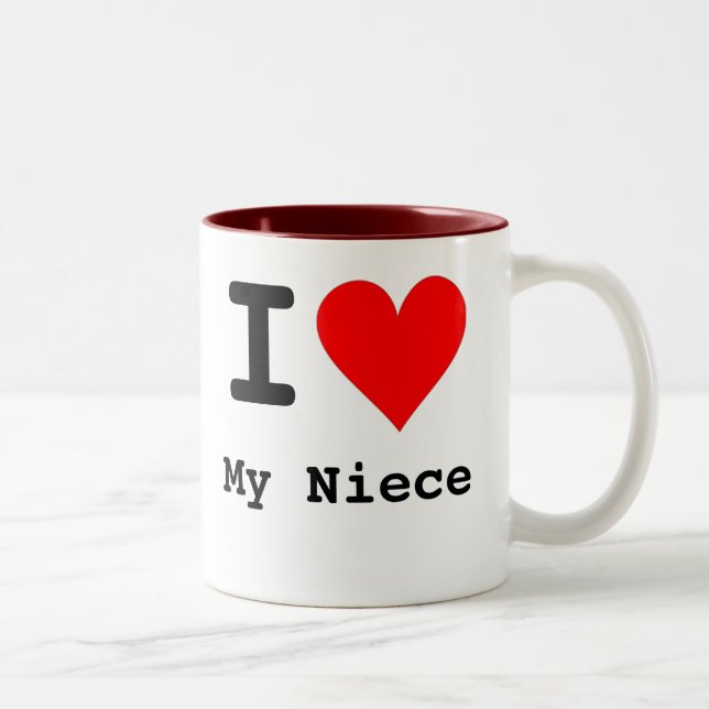 Tasse 2 Couleurs I coeur ma nièce (Droit)