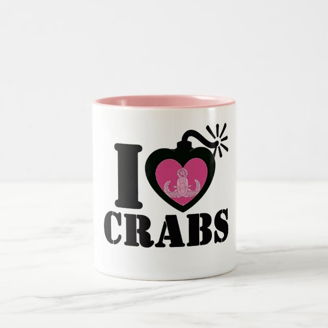 Tasse 2 Couleurs I crabes de coeur (Centre)