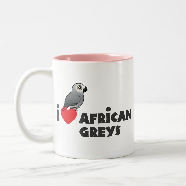 Tasse 2 Couleurs I gris africains de coeur (Gauche)