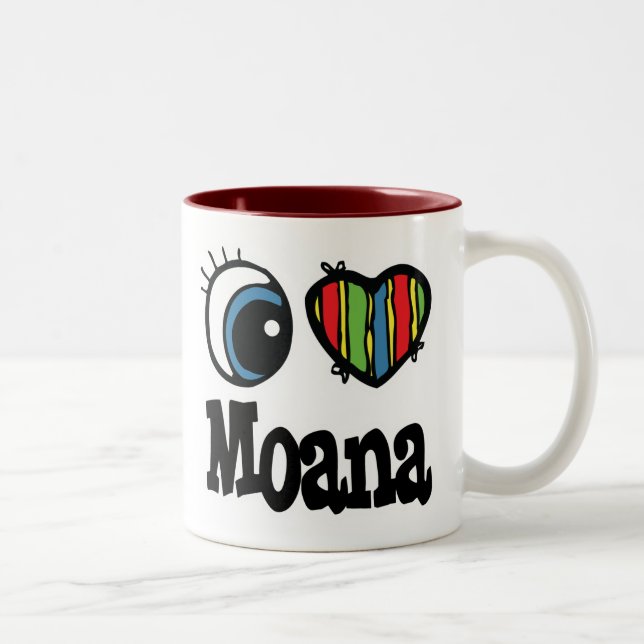 Tasse 2 Couleurs I Heart (Amour) Moana (Droit)