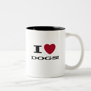 Tasse 2 Couleurs I Heart Dogs Tshirts et cadeaux