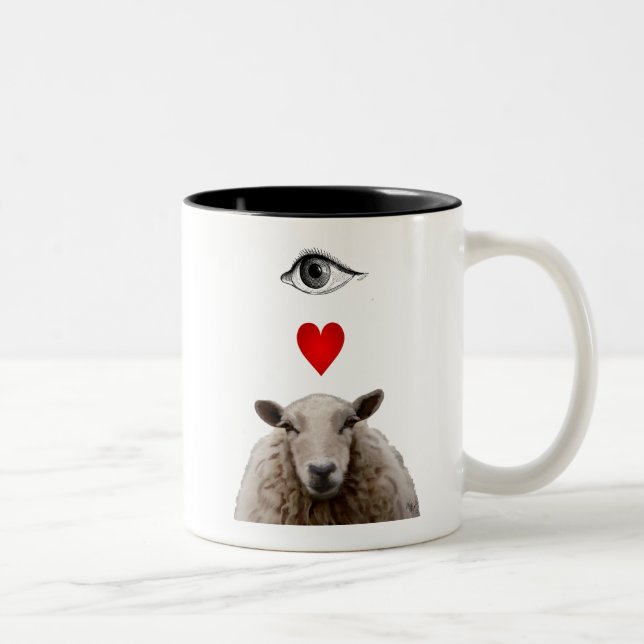 Tasse 2 Couleurs I Heart Ewe (Droit)