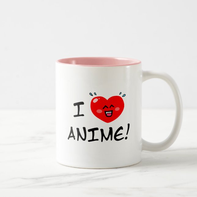 Tasse 2 Couleurs I Love Anime (Droit)