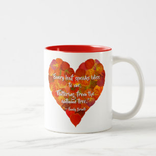 Tasse 2 Couleurs I Love Automne—Rouge Aspen Leaf Heart 1, Citation