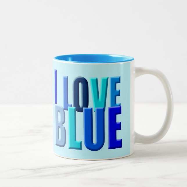 Tasse 2 Couleurs I love blue (Droit)