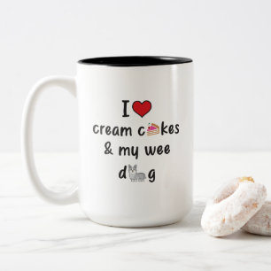 Tasse 2 Couleurs I Love Cream Cakes & My Wee Dog