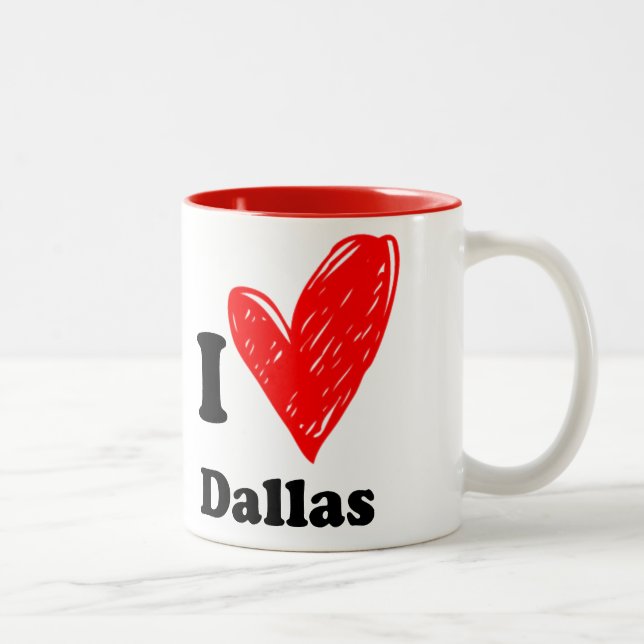 Tasse 2 Couleurs I love Dallas (Droit)