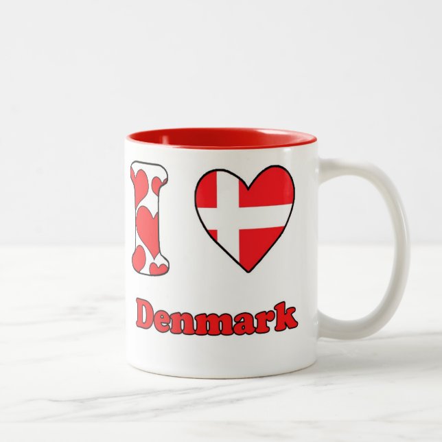 Tasse 2 Couleurs I love Denmark (Droit)