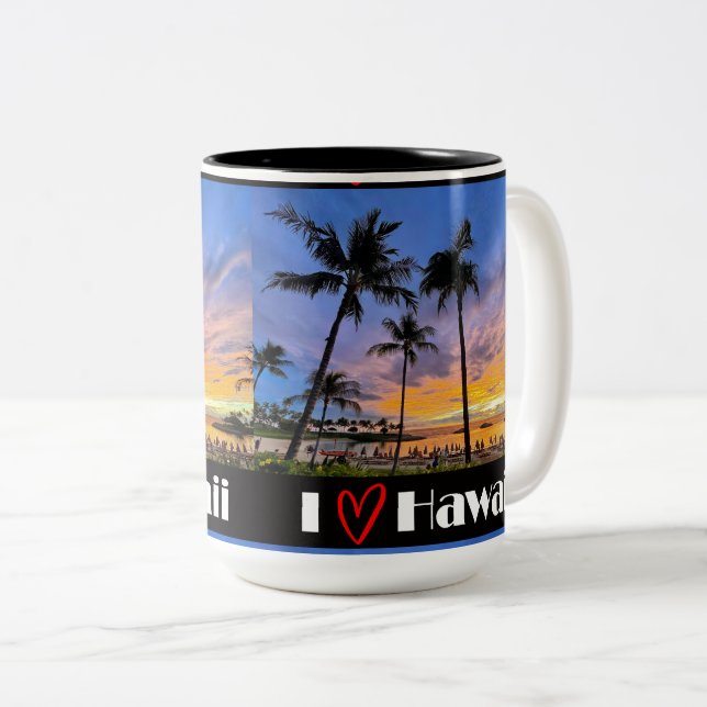 Tasse 2 Couleurs I Love Hawaii Lg (Devant droit)