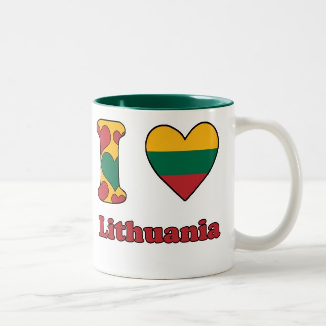 Tasse 2 Couleurs I love Lithuania (Droit)