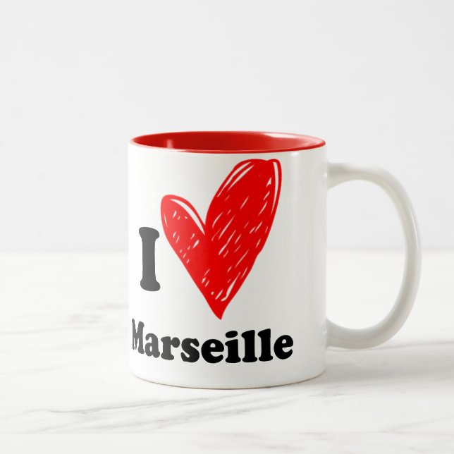Tasse 2 Couleurs I love Marseille (Droit)