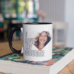 Tasse 2 Couleurs I Love My Cougar Girlfriend Petit ami<br><div class="desc">Voici la tasse parfaite pour ceux qui déclarent fièrement leur amour pour leur petite amie cougar extraordinaire ! Notre Mug à café à deux tons "I Love My Cougar Girlfriend" est ornée d'un design texte élégant qui dit "I love my cougar", exprimant votre affection d'une manière ludique et charmante. Ce...</div>