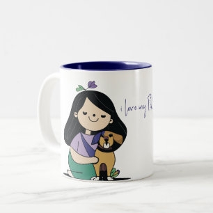 Tasse 2 Couleurs I Love My Dog - Femme Edition 1