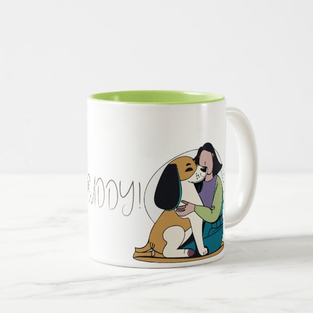 Tasse 2 Couleurs I Love My Dog - Femme Edition 3 (Devant droit)